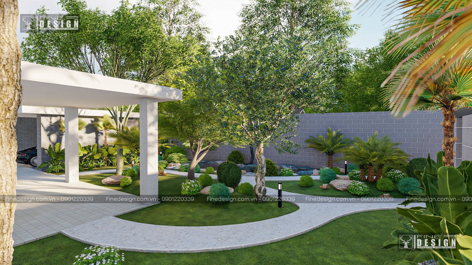 THIET KE CANH QUAN VILLA DIA TRUNG HẢI, CẢNH QUAN VILLA CHÂU ÂU, CẢNH QUAN TÂY BAN NHA (10)