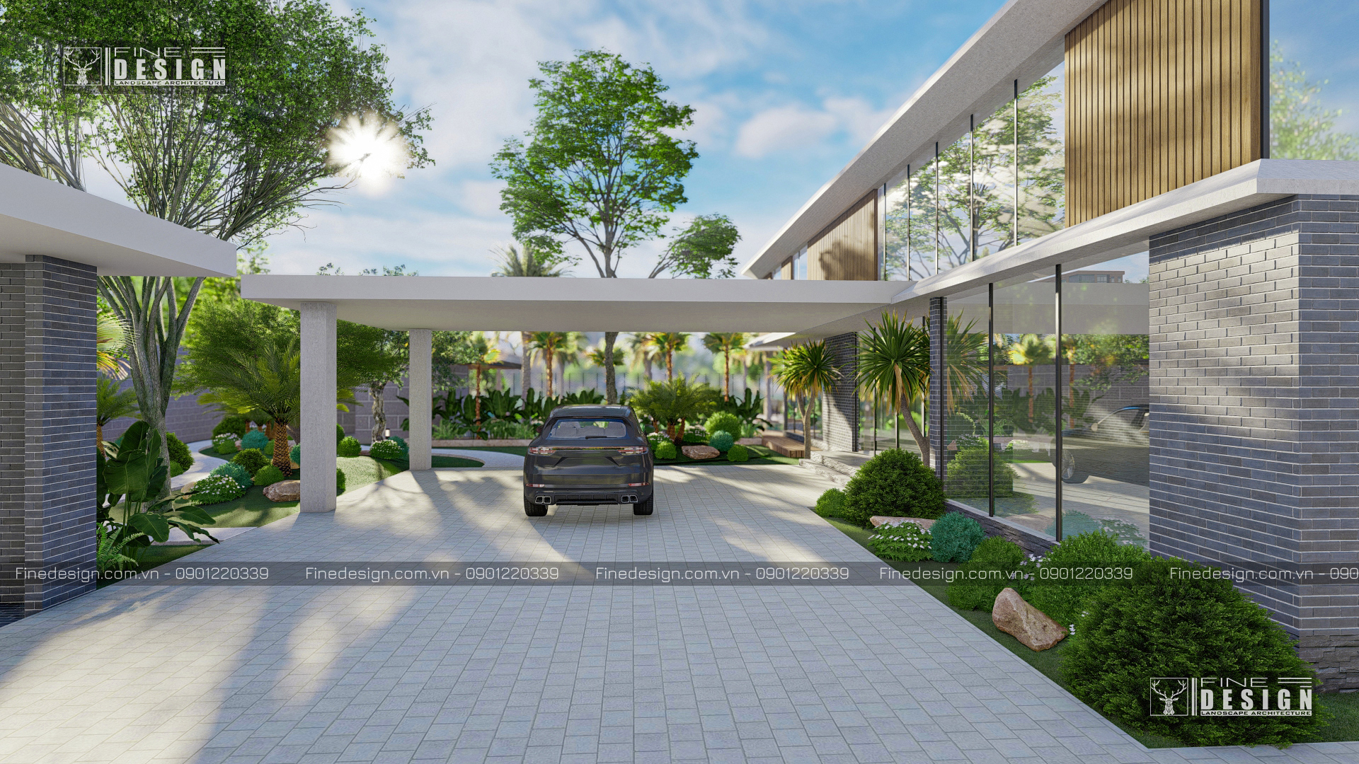 THIET KE CANH QUAN VILLA DIA TRUNG HẢI, CẢNH QUAN VILLA CHÂU ÂU, CẢNH QUAN TÂY BAN NHA (2)