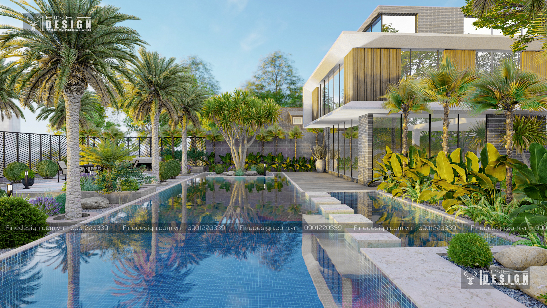 THIET KE CANH QUAN VILLA DIA TRUNG HẢI, CẢNH QUAN VILLA CHÂU ÂU, CẢNH QUAN TÂY BAN NHA (7)