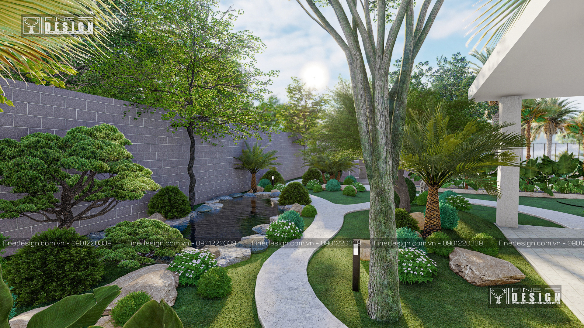 THIET KE CANH QUAN VILLA DIA TRUNG HẢI, CẢNH QUAN VILLA CHÂU ÂU, CẢNH QUAN TÂY BAN NHA (9)