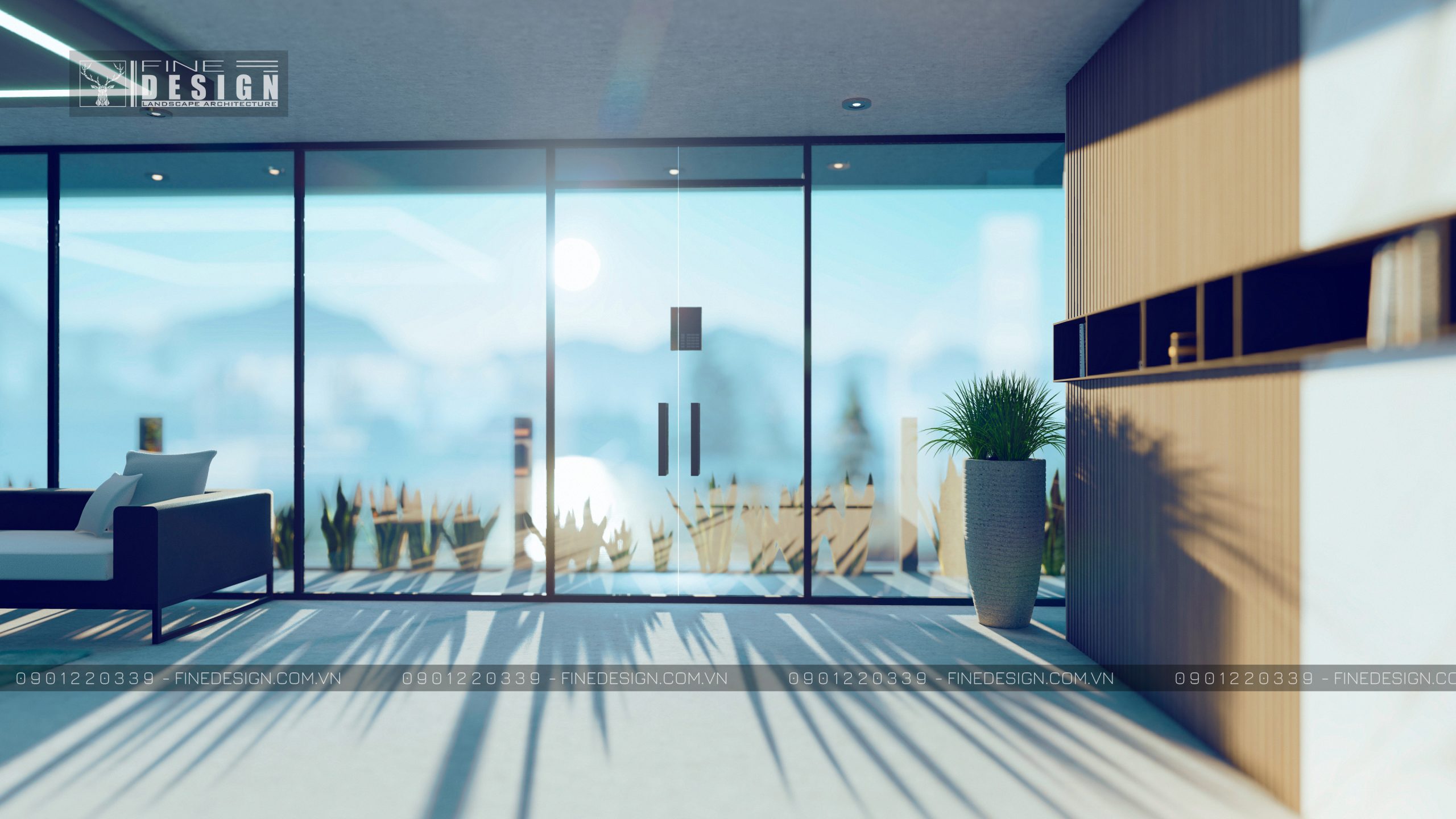 thiet ke nhà hien đại và vườn địa trung hải (5)