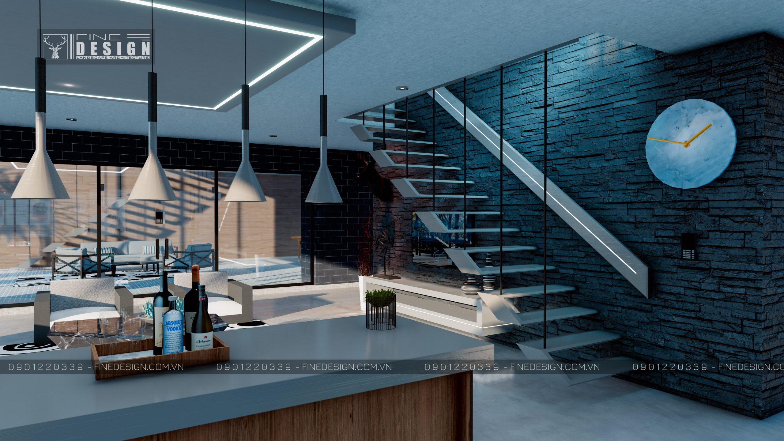 thiet ke nhà hien đại và vườn địa trung hải (7)