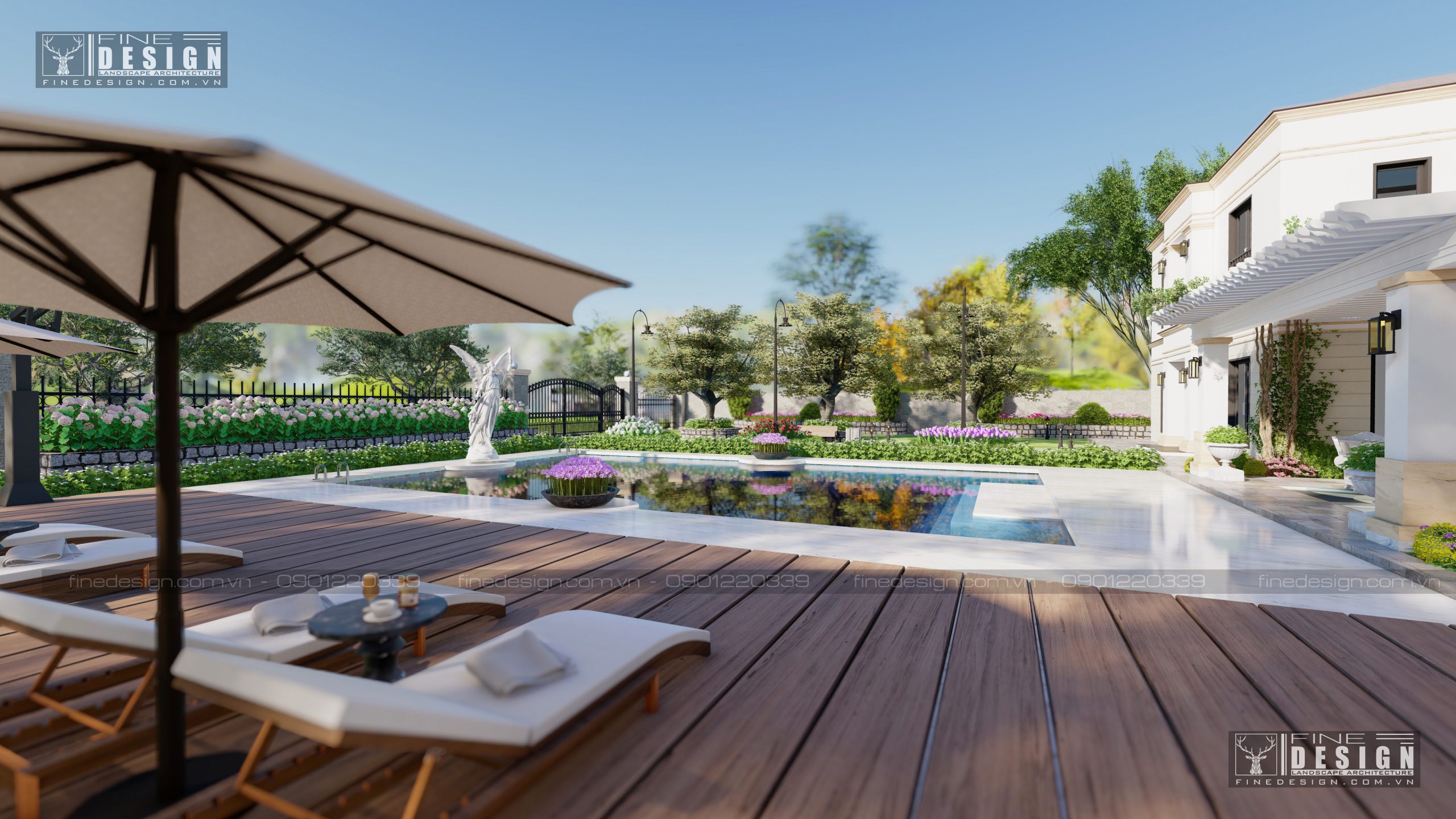 Thiết kế cảnh quan villa cổ điển - finedesign-thiết kế đẹp (1)