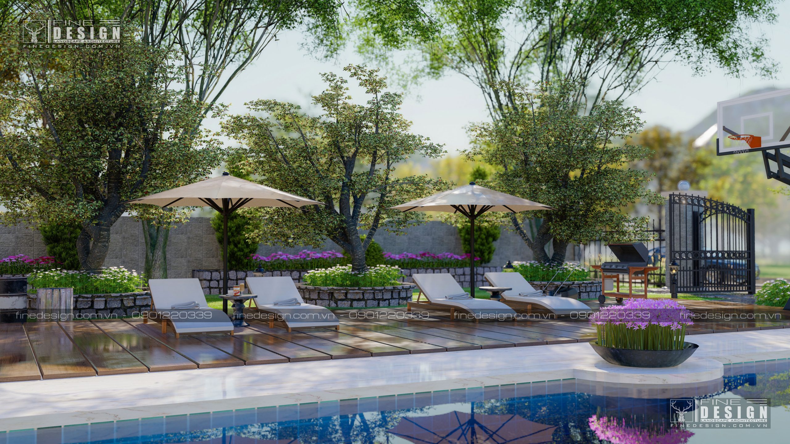 Thiết kế cảnh quan villa cổ điển - finedesign-thiết kế đẹp (1)