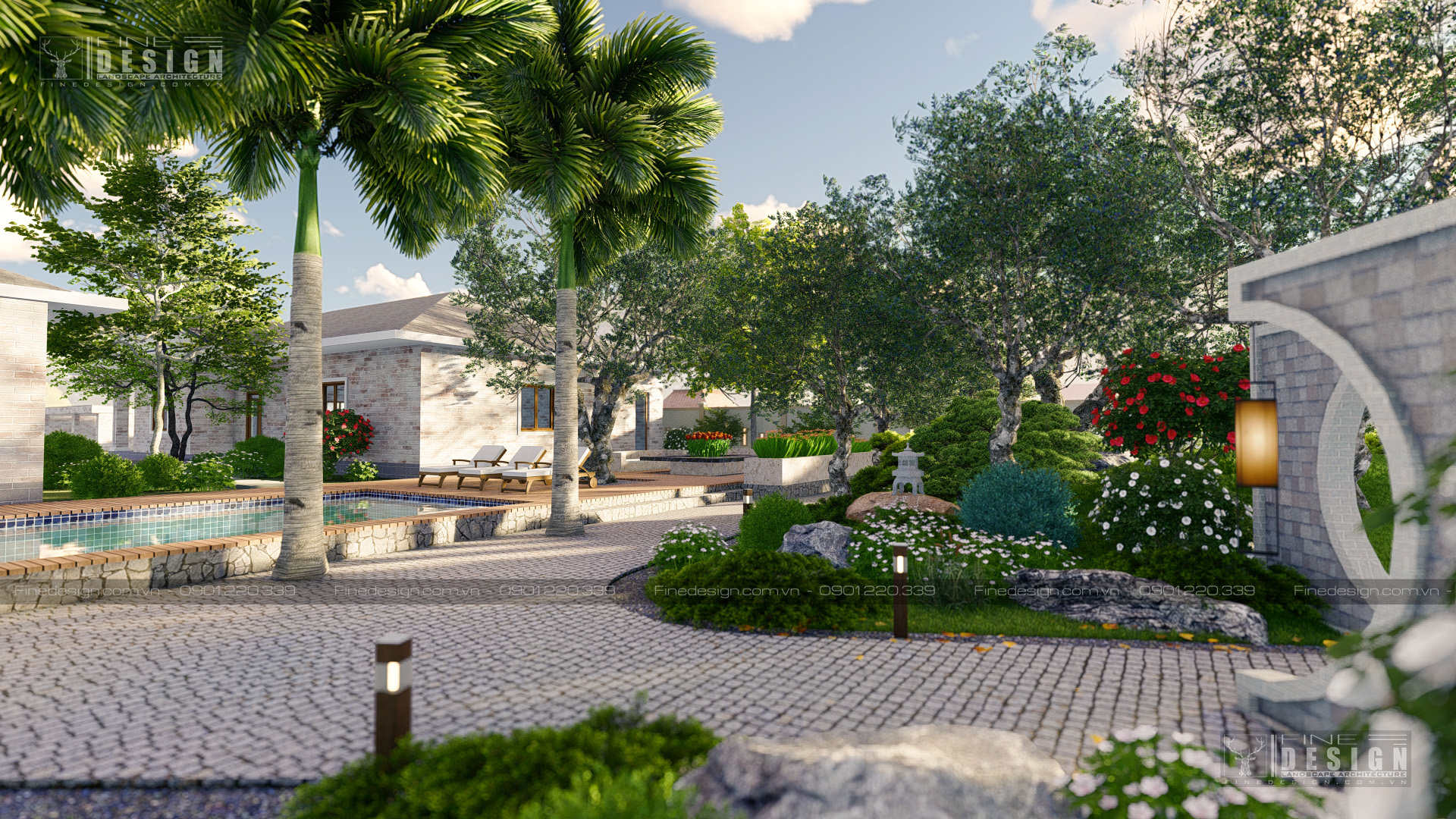 thiết kế cảnh quan vườn nghỉ dưỡng