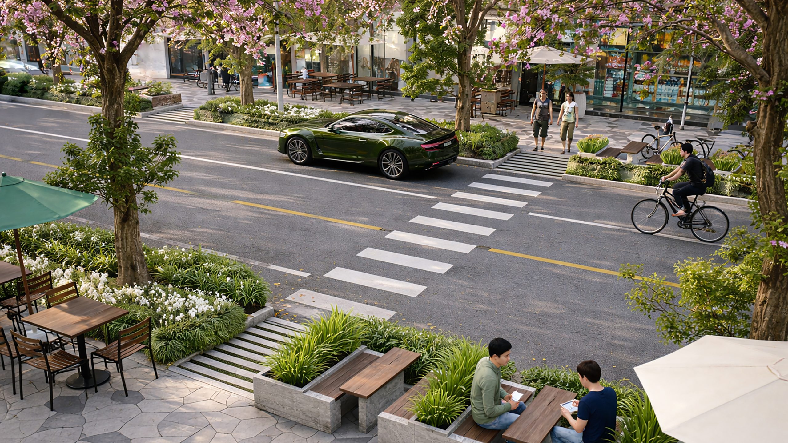 thiết kế cảnh quan trục đường shop house